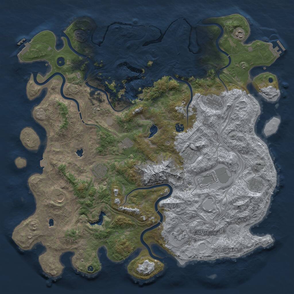 Rust Map: Procedural Map, Size: 5000, Seed: 180677934, 17 Monuments
