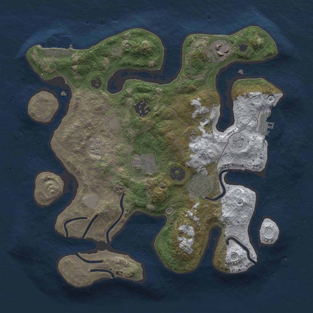 Rust Map: Procedural Map, Size: 3000, Seed: 359895141, 14 Monuments