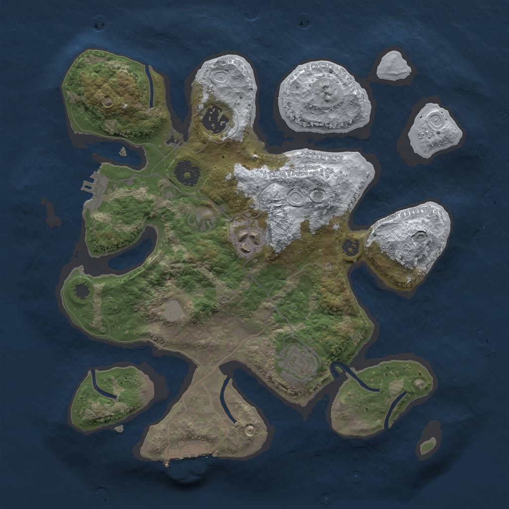 Rust Map: Procedural Map, Size: 3000, Seed: 8500549, 10 Monuments