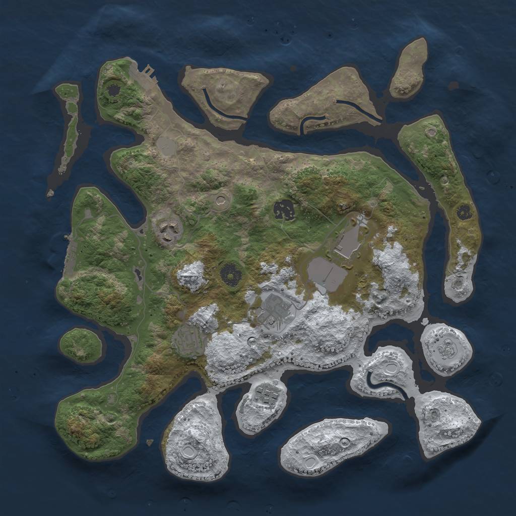 Rust Map: Procedural Map, Size: 3550, Seed: 931351, 15 Monuments