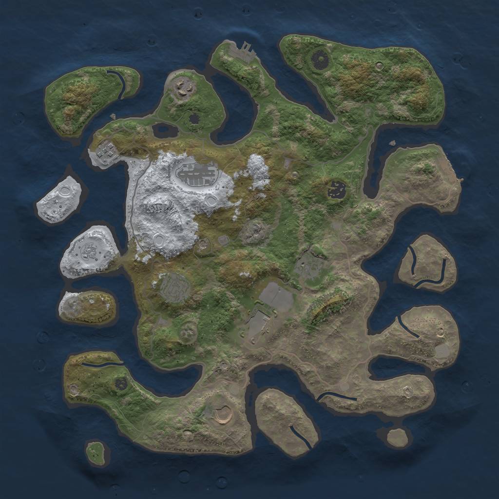 Rust Map: Procedural Map, Size: 4037, Seed: 311575333, 17 Monuments