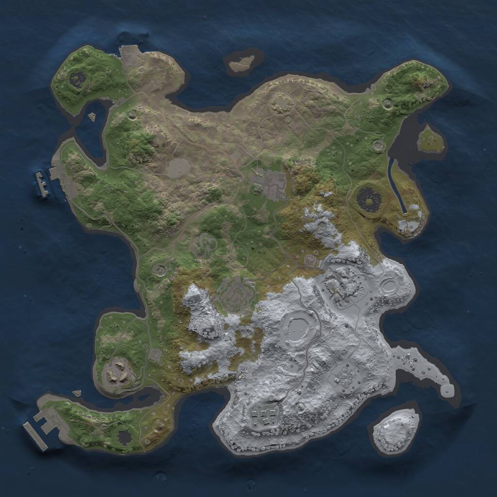 Rust Map: Procedural Map, Size: 3000, Seed: 951258850, 11 Monuments