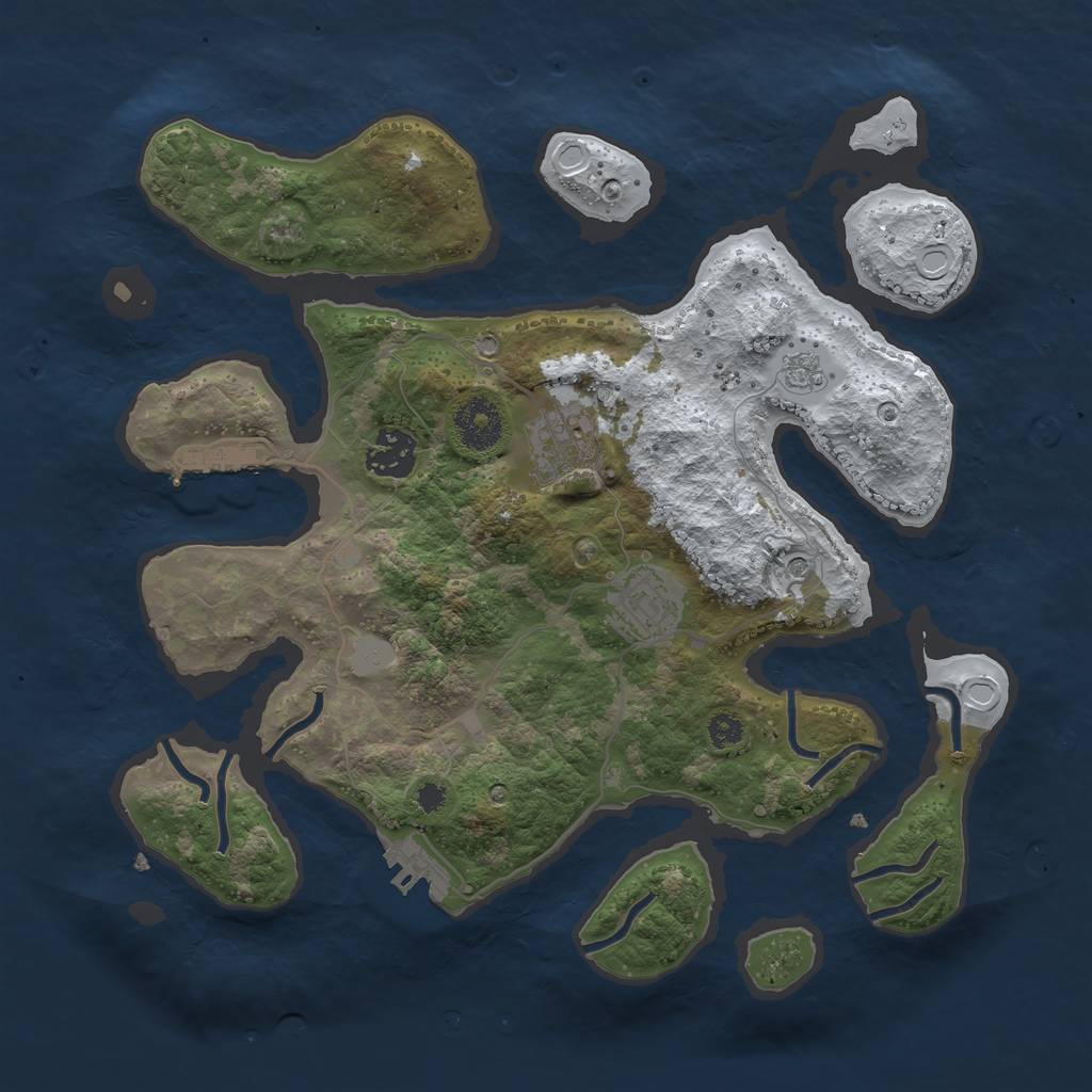 Rust Map: Procedural Map, Size: 3250, Seed: 986793, 12 Monuments