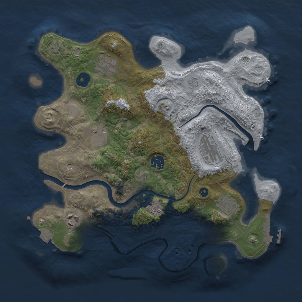 Rust Map: Procedural Map, Size: 3250, Seed: 986793, 12 Monuments