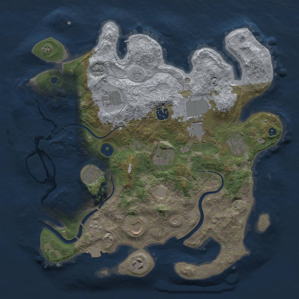 Rust Map: Procedural Map, Size: 3550, Seed: 219588, 14 Monuments