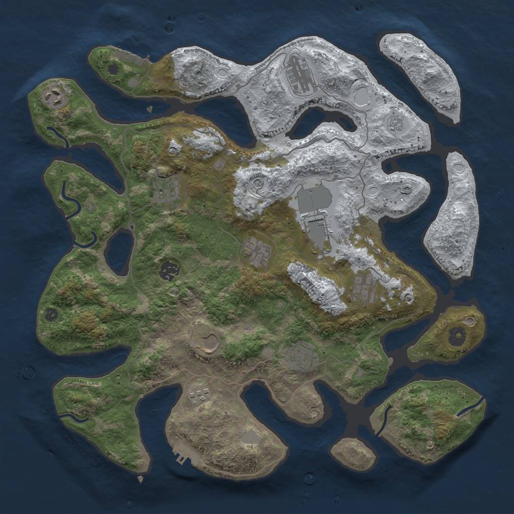 Rust Map: Procedural Map, Size: 4000, Seed: 957126181, 19 Monuments