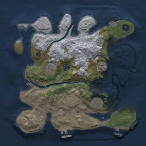 Thumbnail Rust Map: Procedural Map, Size: 3000, Seed: 18, 11 Monuments