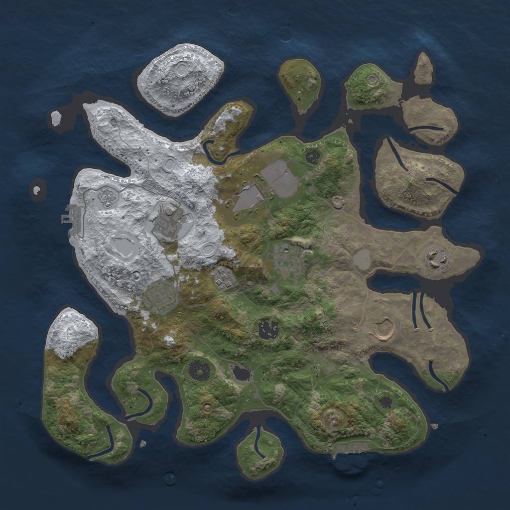 Rust Map: Procedural Map, Size: 3550, Seed: 89395, 16 Monuments