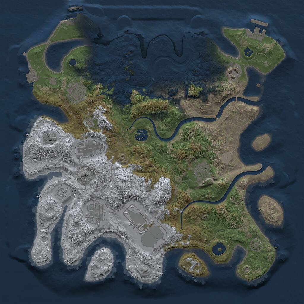 Rust Map: Procedural Map, Size: 3550, Seed: 144146, 14 Monuments