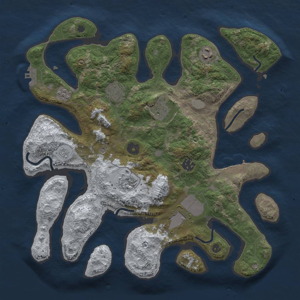 Rust Map: Procedural Map, Size: 3550, Seed: 144146, 16 Monuments