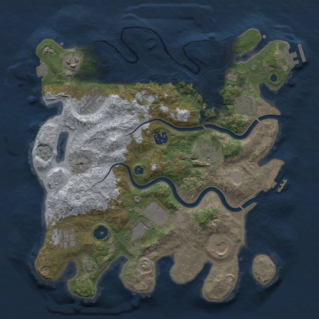Rust Map: Procedural Map, Size: 3500, Seed: 445566, 15 Monuments
