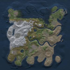 Thumbnail Rust Map: Procedural Map, Size: 3500, Seed: 445566, 15 Monuments