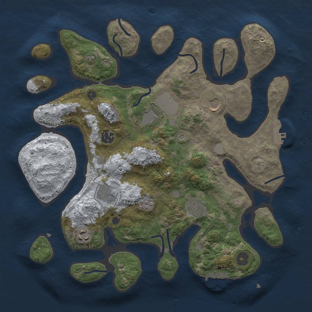 Rust Map: Procedural Map, Size: 3550, Seed: 569241, 15 Monuments