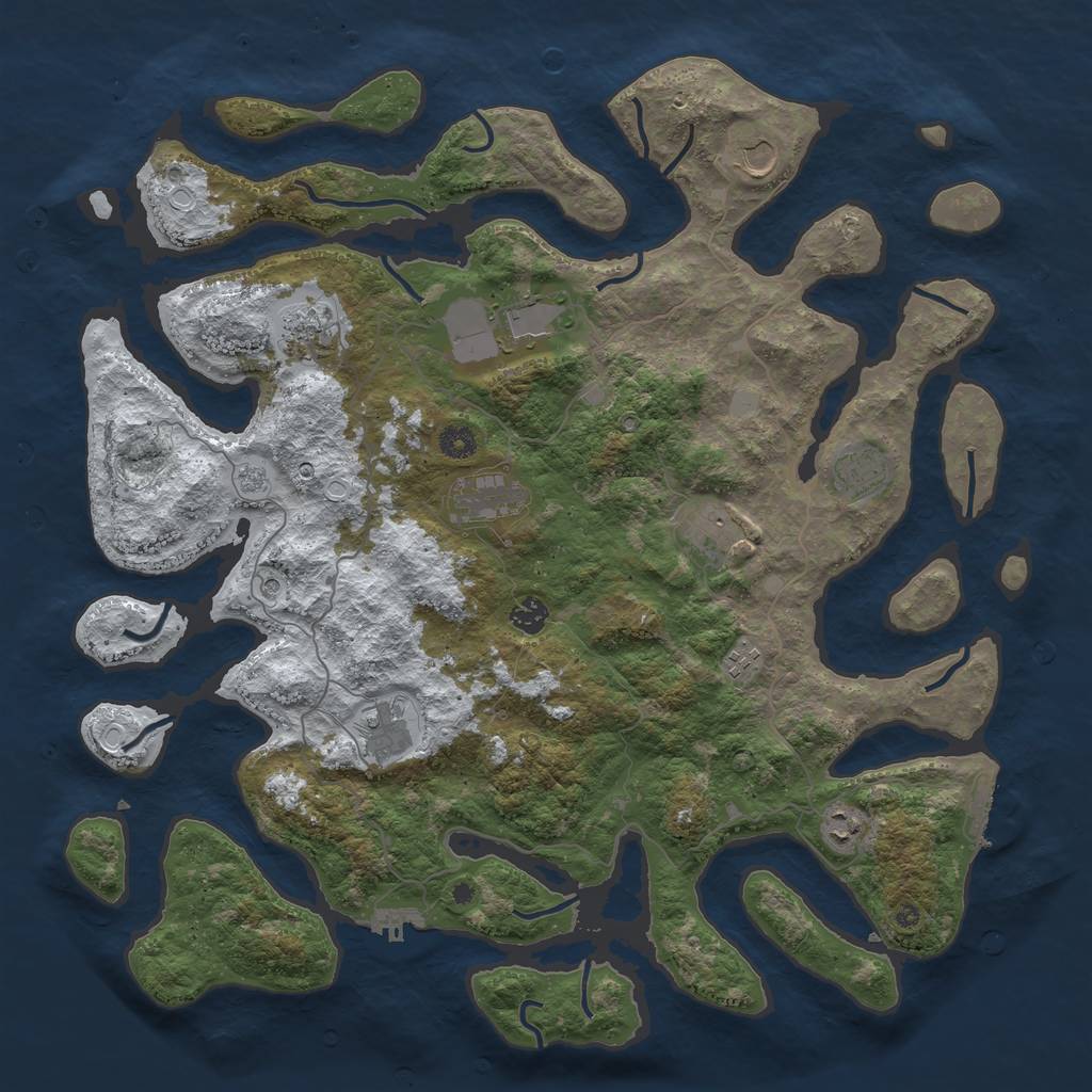 Rust Map: Procedural Map, Size: 4500, Seed: 9865731, 19 Monuments