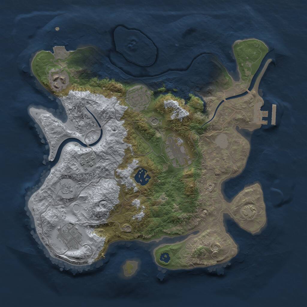 Rust Map: Procedural Map, Size: 3000, Seed: 122784599, 11 Monuments