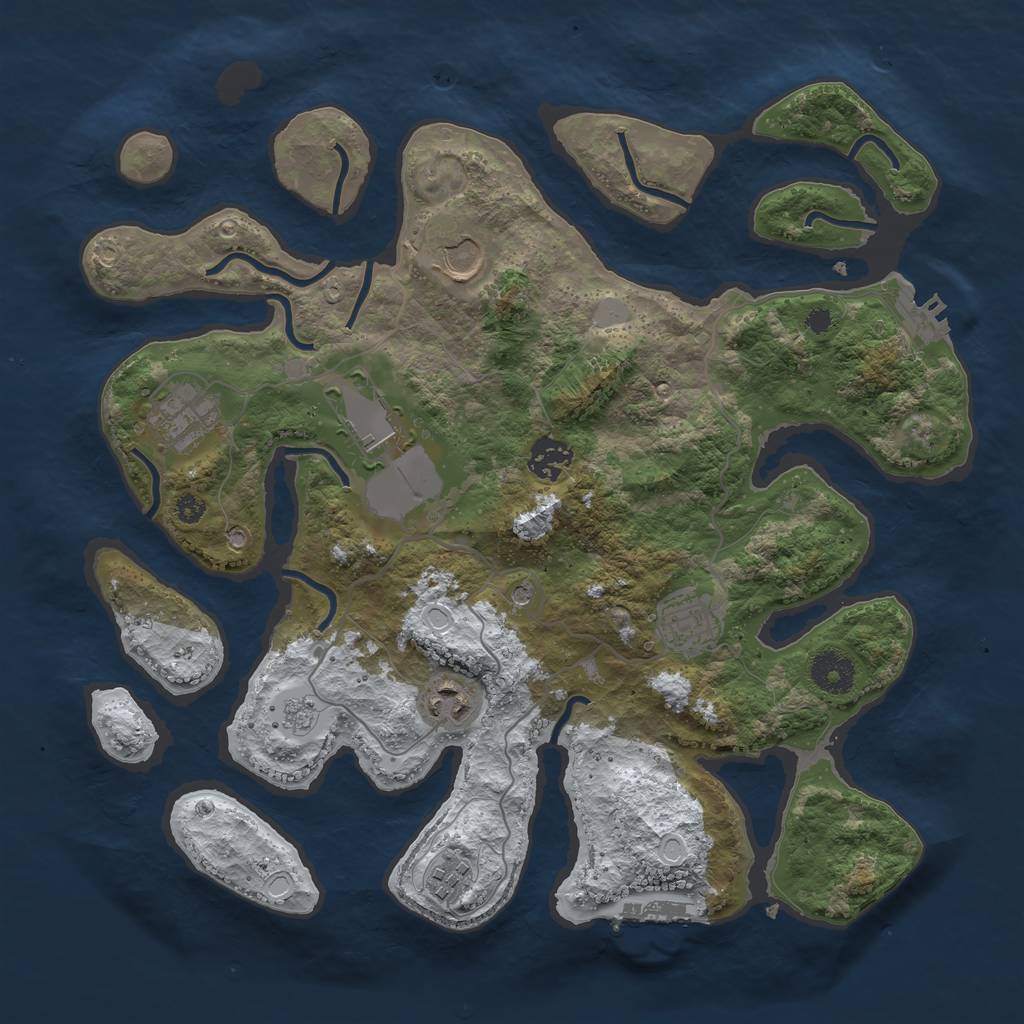 Rust Map: Procedural Map, Size: 3550, Seed: 252093, 16 Monuments