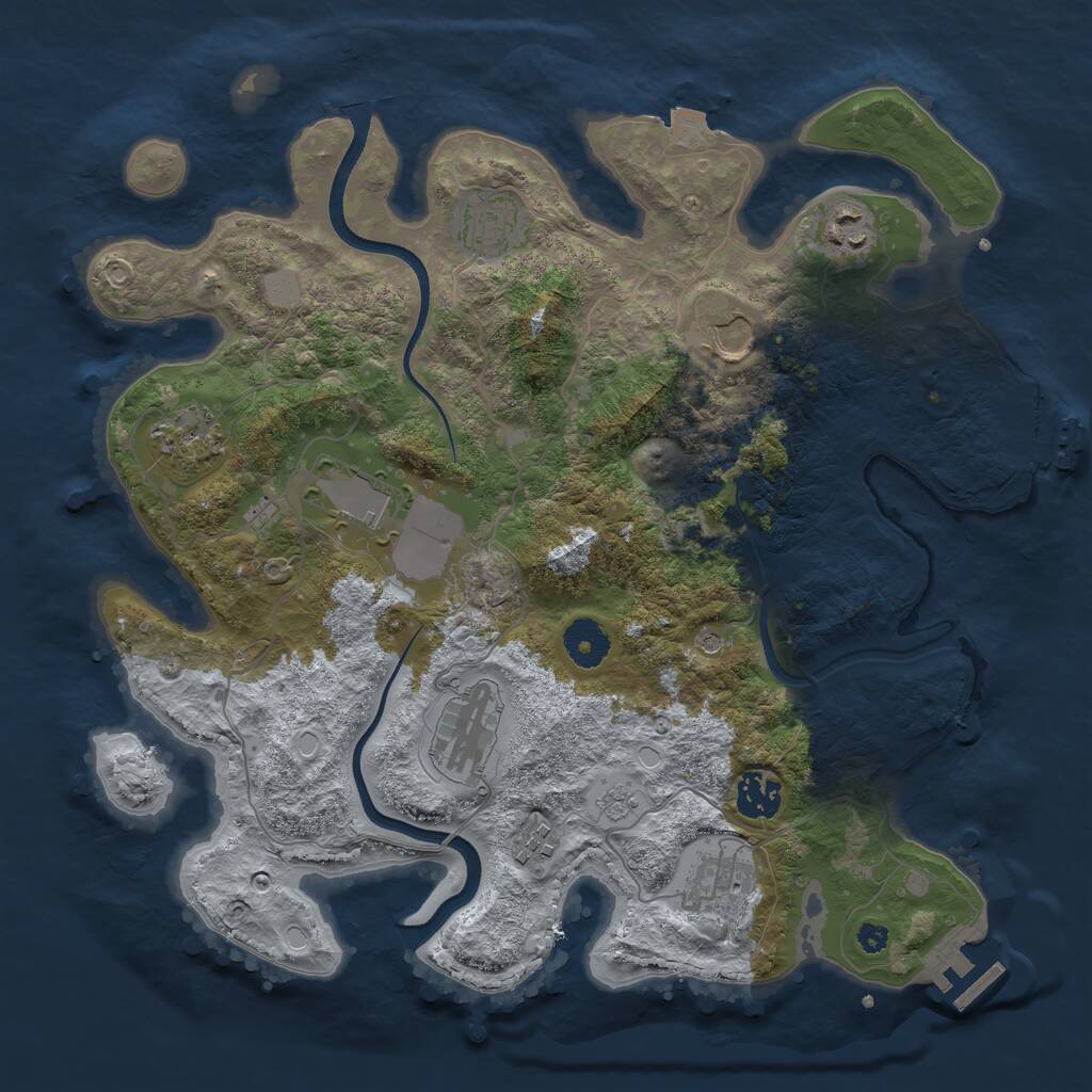 Rust Map: Procedural Map, Size: 3550, Seed: 252093, 15 Monuments