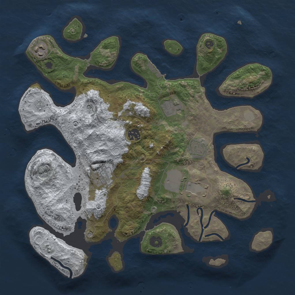 Rust Map: Procedural Map, Size: 3550, Seed: 161901, 14 Monuments
