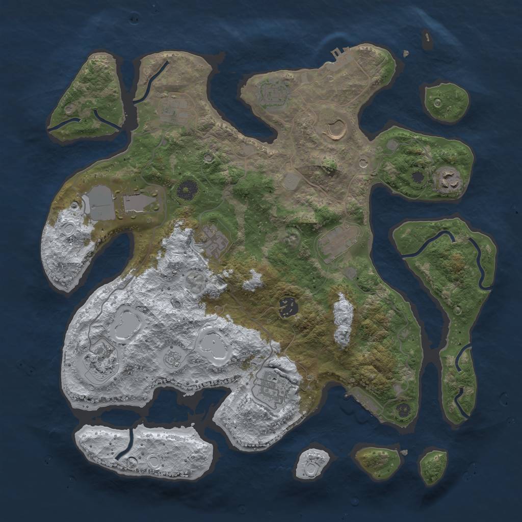 Rust Map: Procedural Map, Size: 3850, Seed: 22020306, 19 Monuments