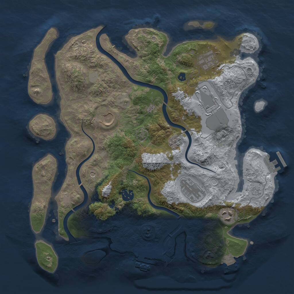 Rust Map: Procedural Map, Size: 3500, Seed: 5743529, 13 Monuments