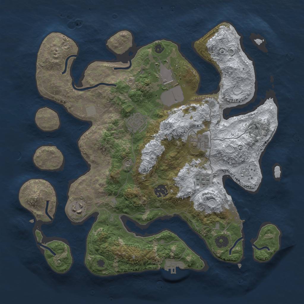 Rust Map: Procedural Map, Size: 3500, Seed: 981628, 15 Monuments