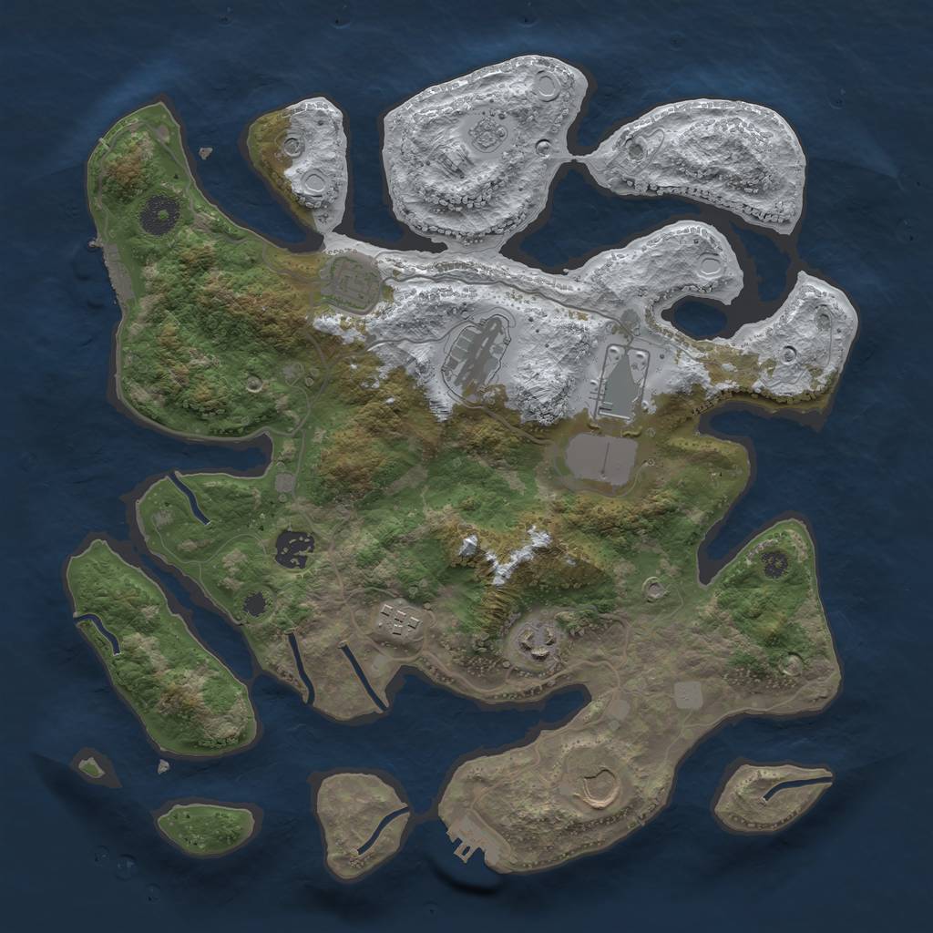 Rust Map: Procedural Map, Size: 3550, Seed: 171912, 16 Monuments