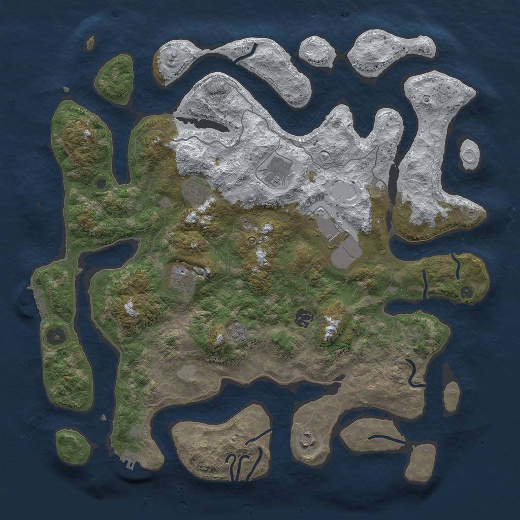 Rust Map: Procedural Map, Size: 4250, Seed: 97939846, 16 Monuments