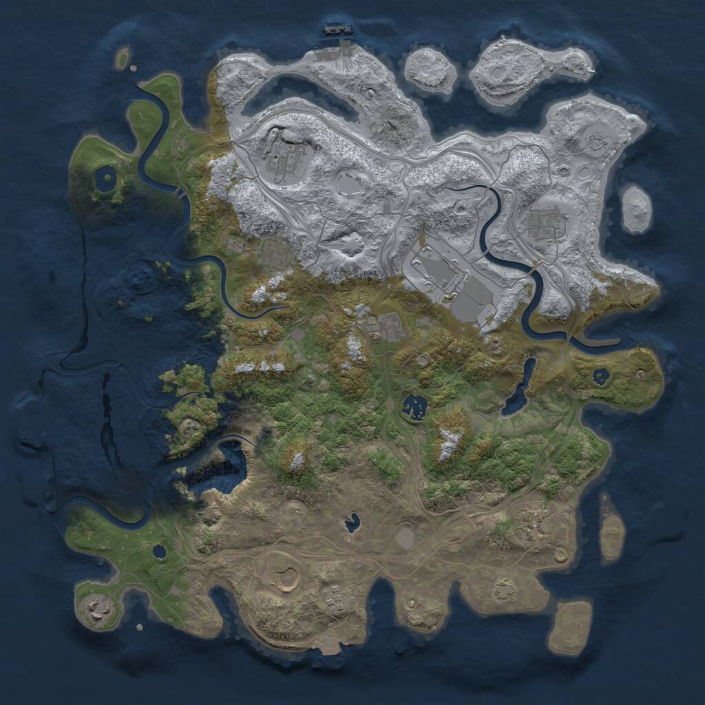 Rust Map: Procedural Map, Size: 4250, Seed: 97939846, 16 Monuments