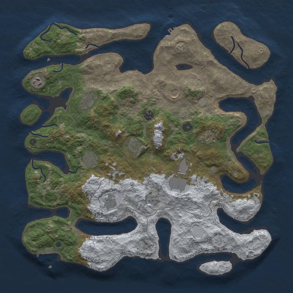 Rust Map: Procedural Map, Size: 4500, Seed: 14168, 19 Monuments