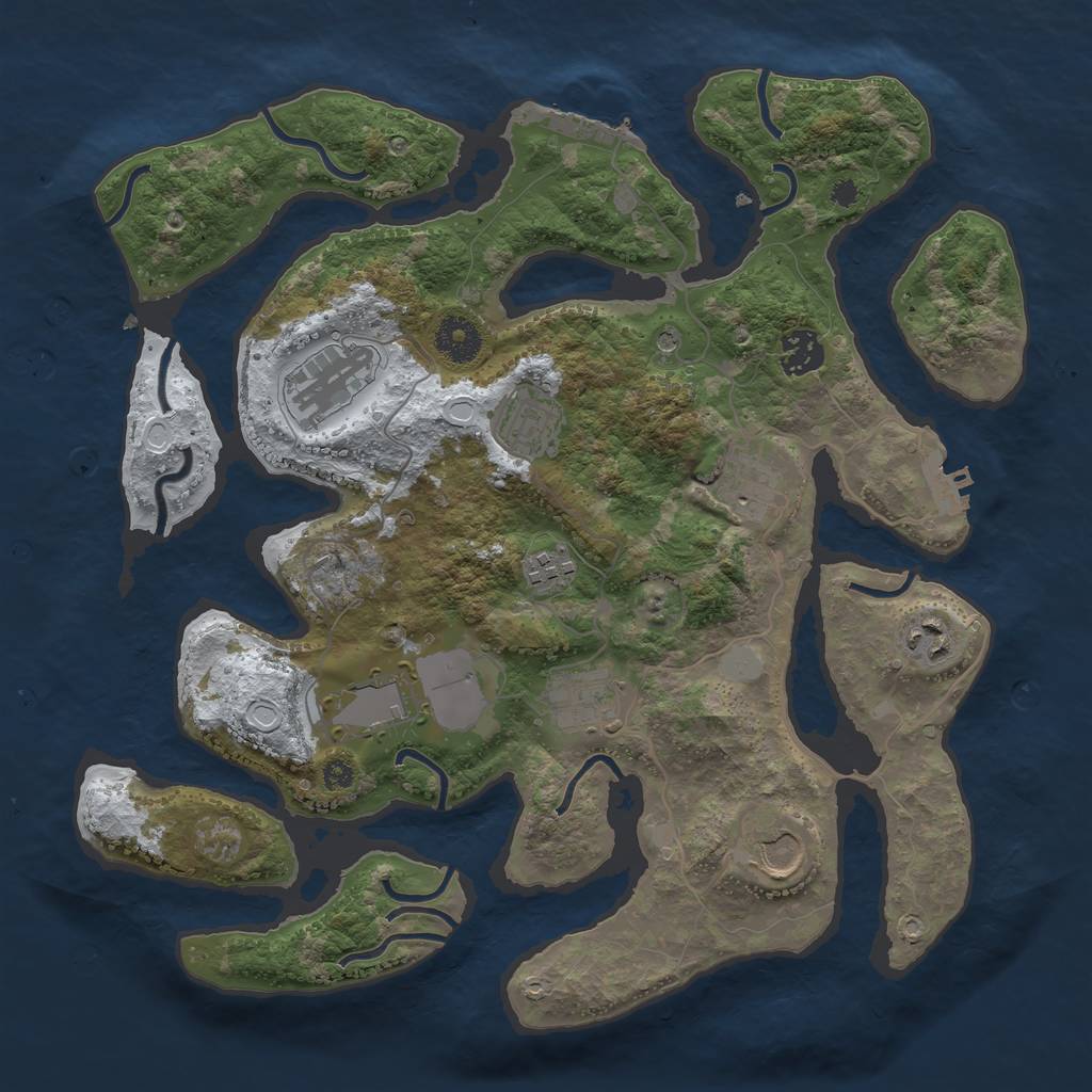 Rust Map: Procedural Map, Size: 3550, Seed: 202578, 17 Monuments