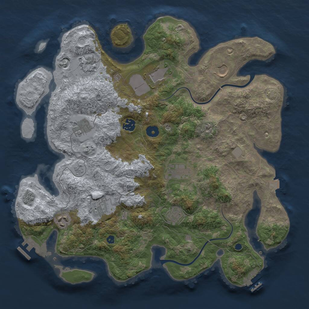 Rust Map: Procedural Map, Size: 3750, Seed: 8787233, 16 Monuments
