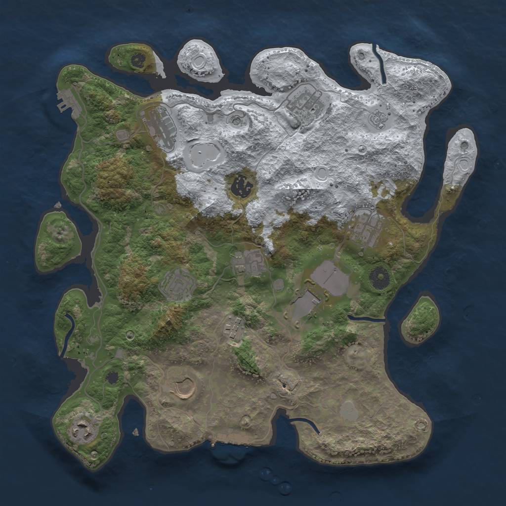 Rust Map: Procedural Map, Size: 3550, Seed: 951848, 19 Monuments