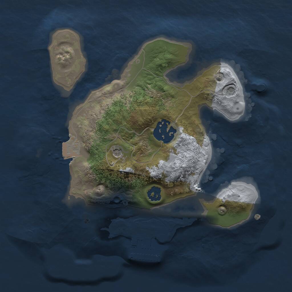 Rust Map: Procedural Map, Size: 2000, Seed: 1662760389, 4 Monuments