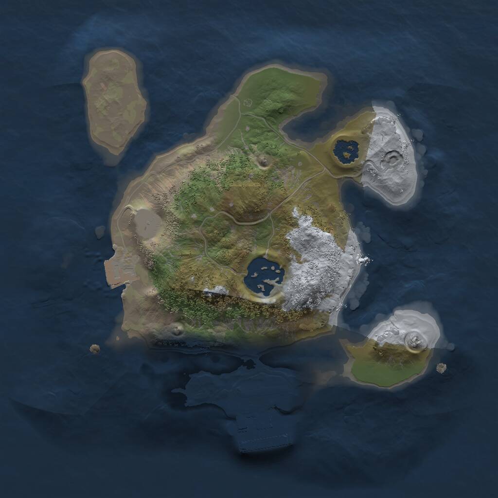 Rust Map: Procedural Map, Size: 2000, Seed: 1662760389, 3 Monuments