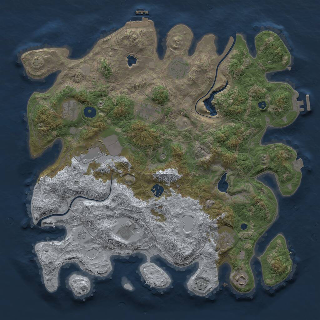 Rust Map: Procedural Map, Size: 4000, Seed: 314239153, 15 Monuments