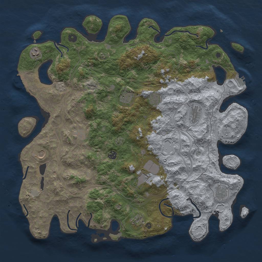 Rust Map: Procedural Map, Size: 4500, Seed: 445675752, 20 Monuments