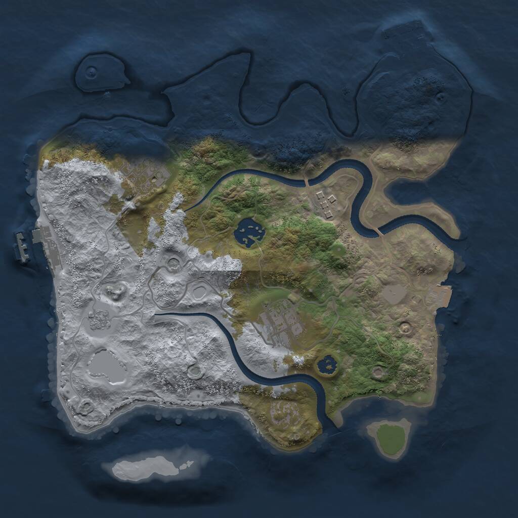 Rust Map: Procedural Map, Size: 2750, Seed: 946710246, 9 Monuments