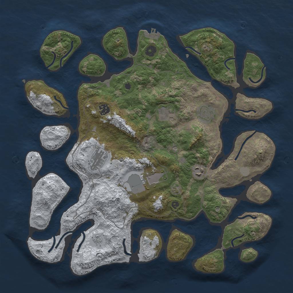 Rust Map: Procedural Map, Size: 4000, Seed: 1475389992, 14 Monuments
