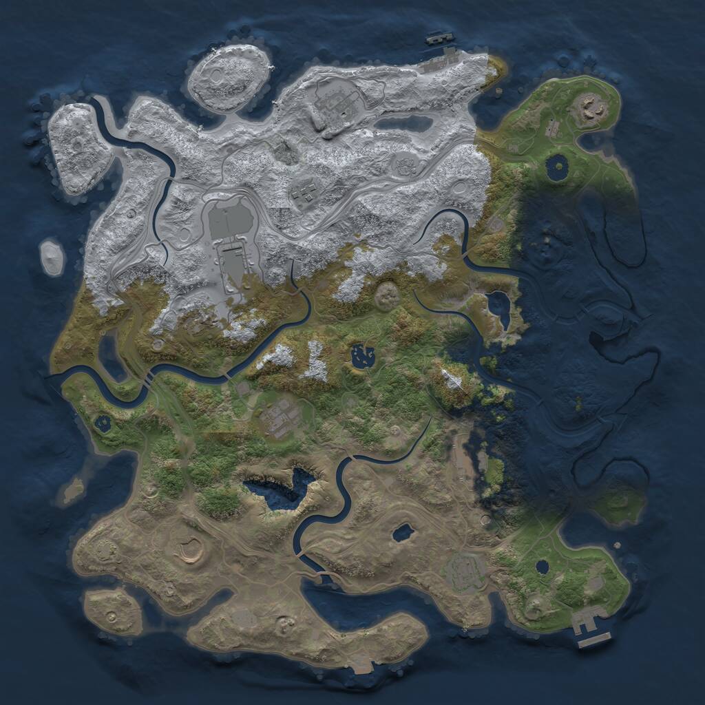 Rust Map: Procedural Map, Size: 4250, Seed: 48795440, 16 Monuments