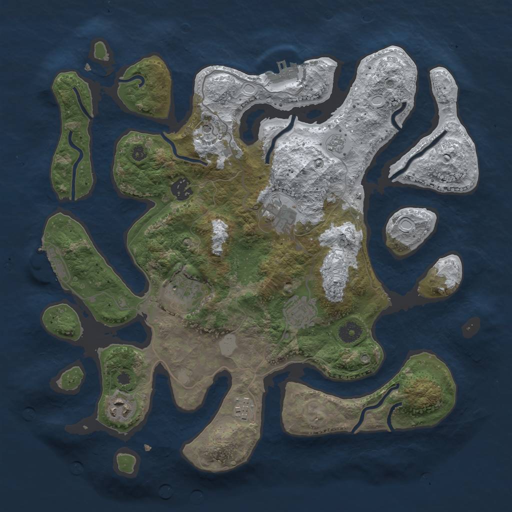 Rust Map: Procedural Map, Size: 3550, Seed: 50290, 15 Monuments
