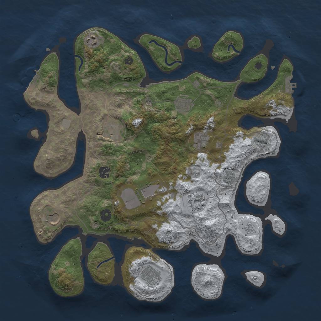 Rust Map: Procedural Map, Size: 4000, Seed: 10022022, 19 Monuments