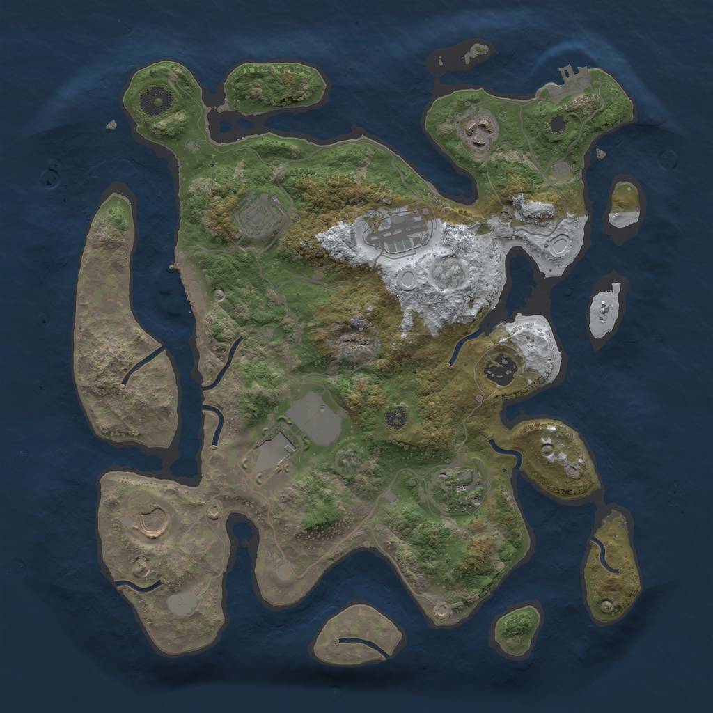 Rust Map: Procedural Map, Size: 3500, Seed: 1380052447, 15 Monuments