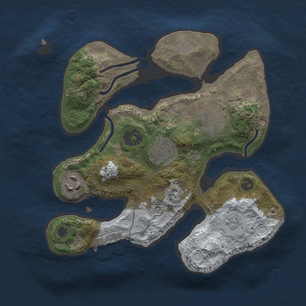 Rust Map: Procedural Map, Size: 2500, Seed: 245664745, 11 Monuments