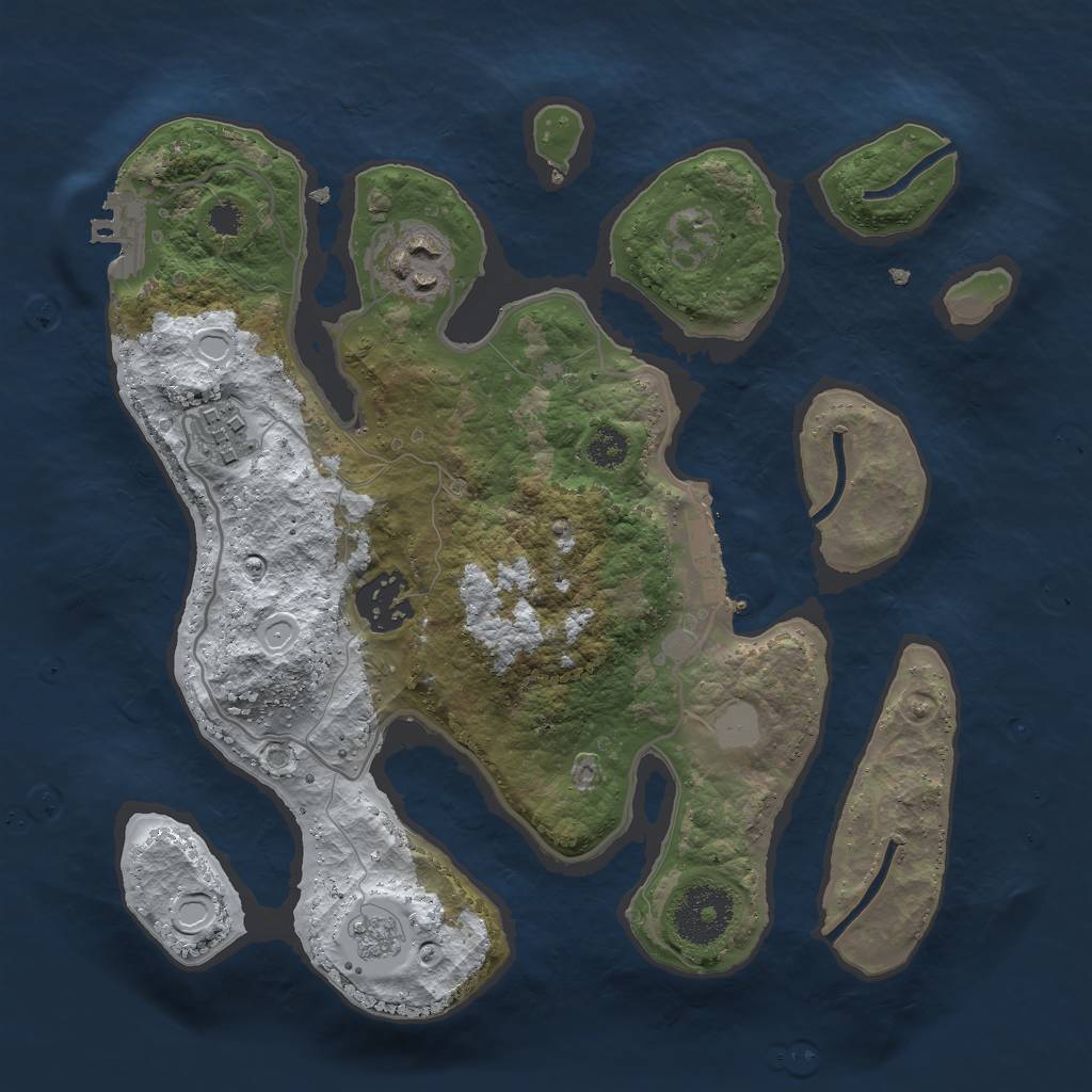 Rust Map: Procedural Map, Size: 2800, Seed: 1625142536, 11 Monuments