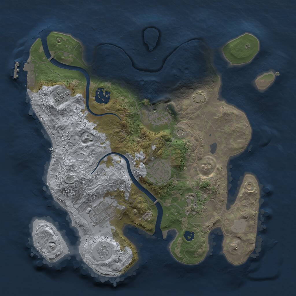 Rust Map: Procedural Map, Size: 2800, Seed: 1625142536, 11 Monuments