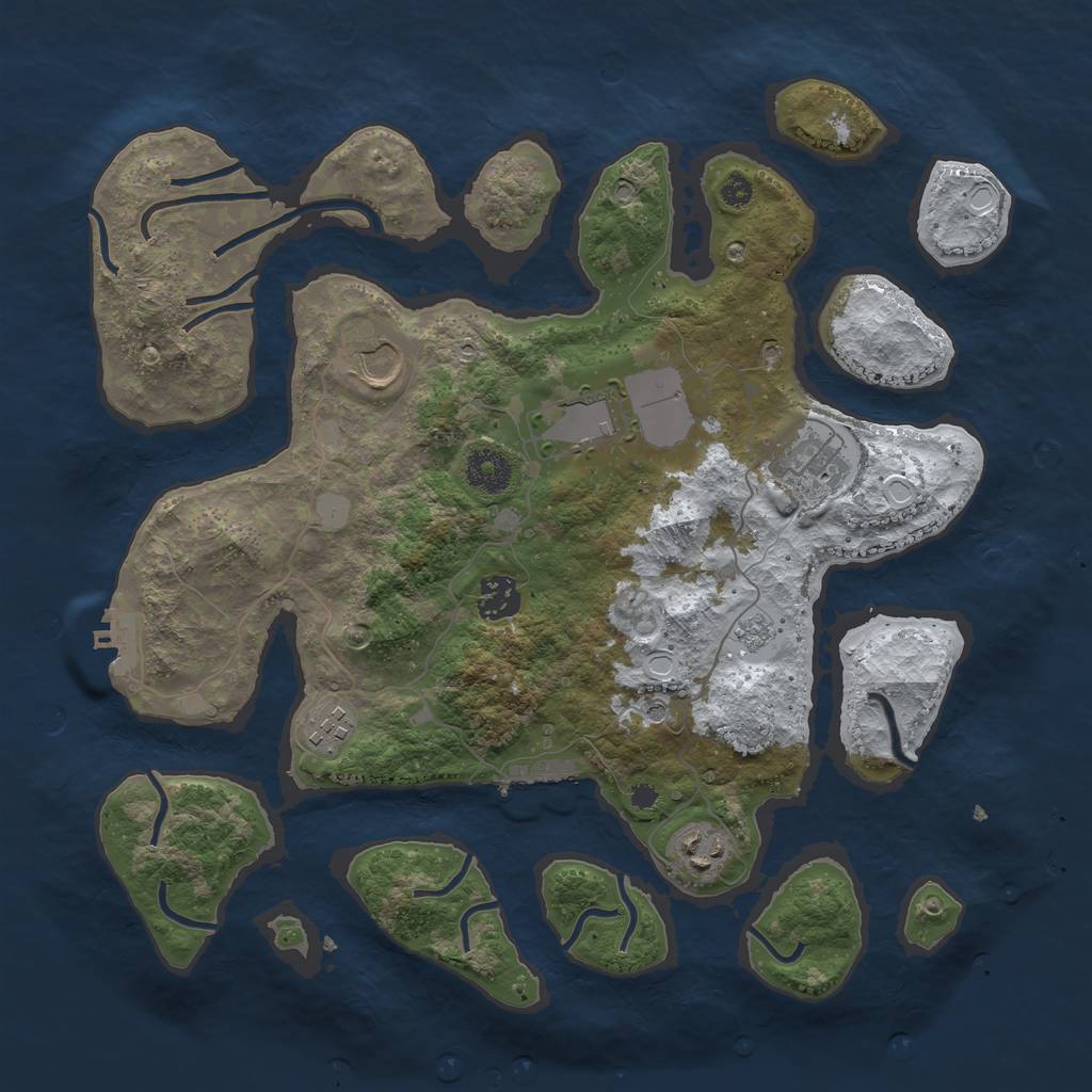 Rust Map: Procedural Map, Size: 3600, Seed: 1190574516, 15 Monuments