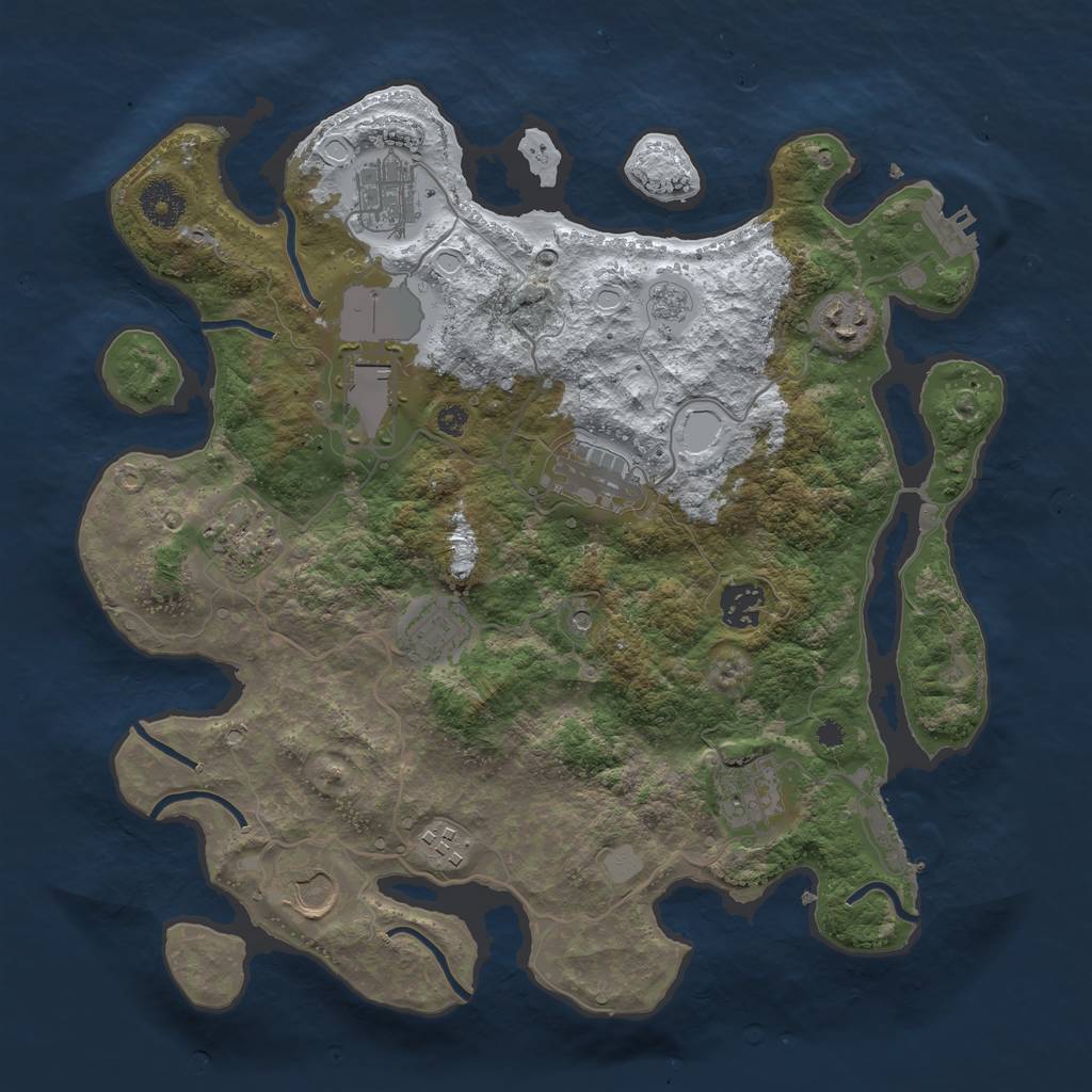 Rust Map: Procedural Map, Size: 3550, Seed: 436104, 19 Monuments