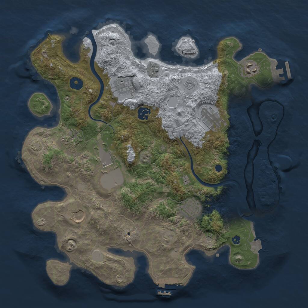 Rust Map: Procedural Map, Size: 3550, Seed: 436104, 15 Monuments