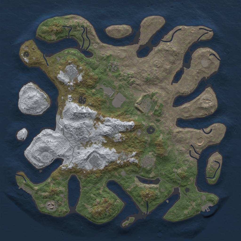 Rust Map: Procedural Map, Size: 4500, Seed: 252022, 19 Monuments