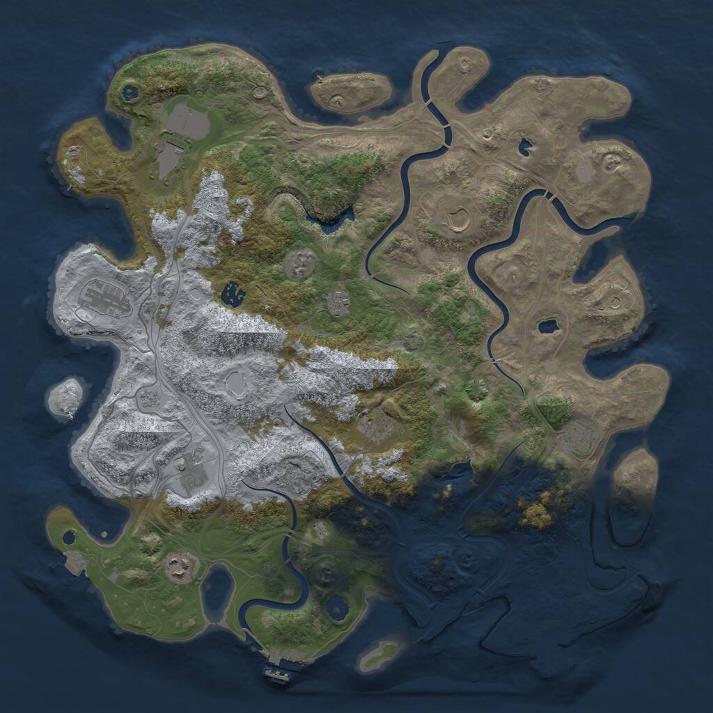 Rust Map: Procedural Map, Size: 4500, Seed: 252022, 15 Monuments